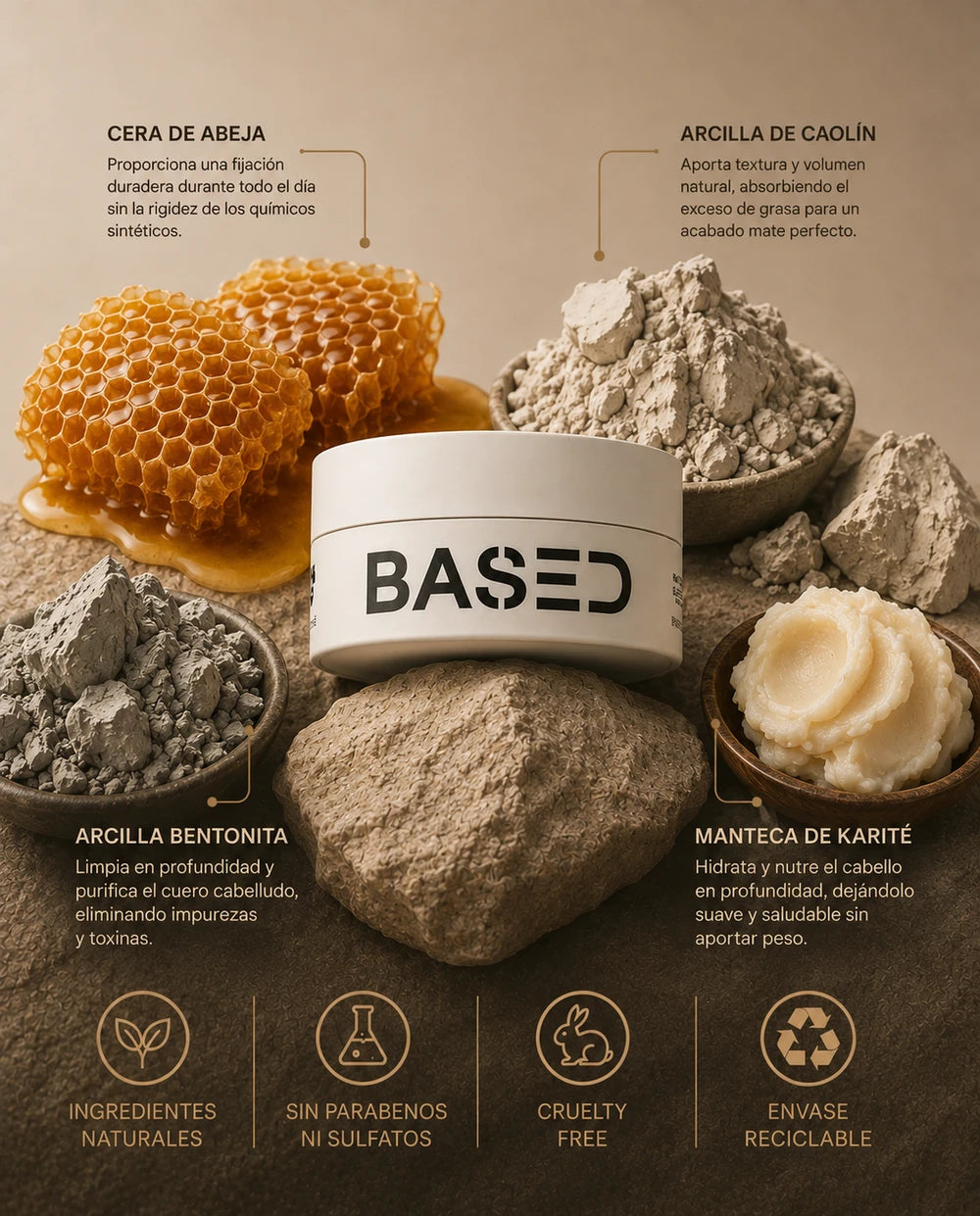 Based® Matte Hair Wax — Strong Hold and Natural Shine-Free Finish